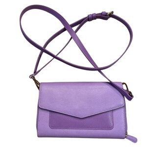 Vera Bradley Elegant Two Tone Purple Leather Women's Crossbody Wallet